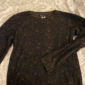 Brown paisley long sleeve top